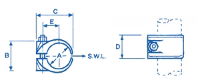 Aluminium Claw Cleat, 19-22mm Ø, M10 Bolt Hole