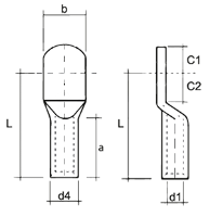 185MM² ALUMINIUM LUG BLANK 40MM WIDE PALM