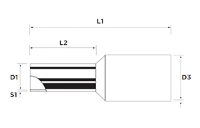 1.5mm² Cable, Black Insulation, 8mm Pin Length