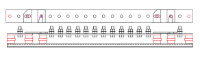 12 Way, 2 Link Earth Bar. 50x6 Bar, M10 Bolts, 35mm Centres