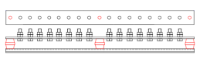 16 Way Earth Bar, No Link. 50X6 Bar, M10 Bolts, 35mm Centres
