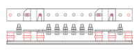 6 Way, 2 Link Earth Bar. 50x6 Bar, M10 Bolts, 35mm Centres