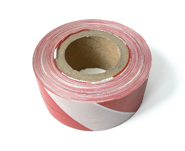 Red/White Barrier Tape, 75mm Wide 