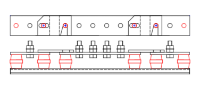 4 Way, 2 Link Earth Bar. 50x6 Bar, M10 Bolts, 35mm Centres