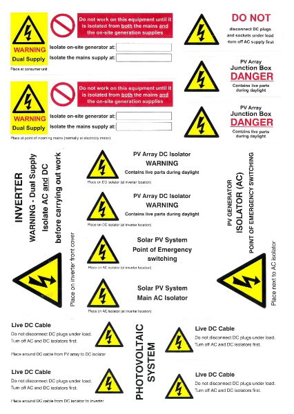 PV Solar Label