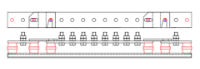 8 Way, 2 Link Earth Bar. 50x6 Bar, M10 Bolts, 35mm Centres