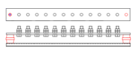 12 Way Earth Bar, No Link. 50X6 Bar, M10 Bolts, 35mm Centers