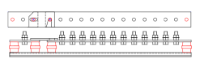 12 Way, 1 Link Earth Bar. 50x6 Bar, M10 Bolts, 35mm Centers