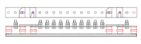 10 Way, 2 Link Earth Bar. 50x6 Bar, M10 Bolts, 35mm Centres