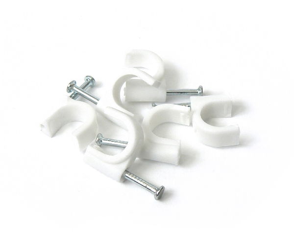 14mm Round Clip, White