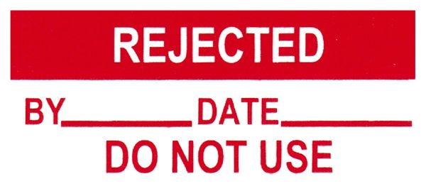 PAT Test Labels "REJECTED"