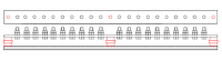 20 Way Earth Bar, No Link. 50X6 Bar, M10 Bolts, 35mm Centres