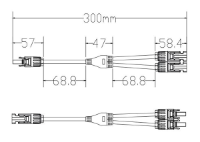 1 PAIR OF Y TYPE MC4 - 2 X (F/M/M) AND 1 X (M/F/F)