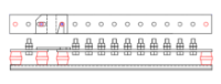 10 Way, 1 Link Earth Bar. 50x6 Bar, M10 Bolts, 35mm Centers